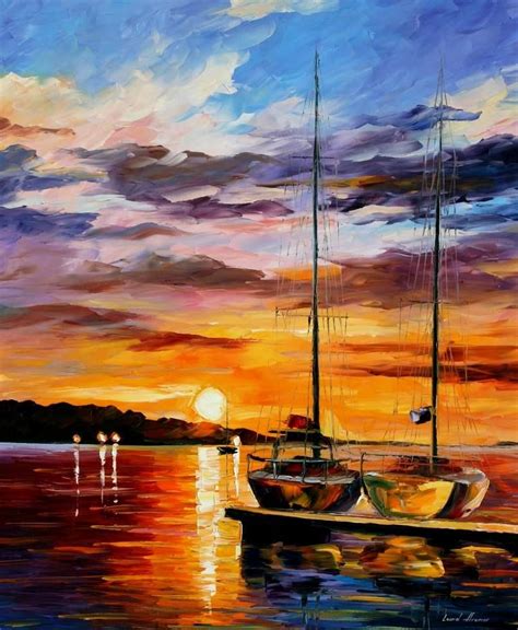 By The Dock By Leonid Afremov Click On