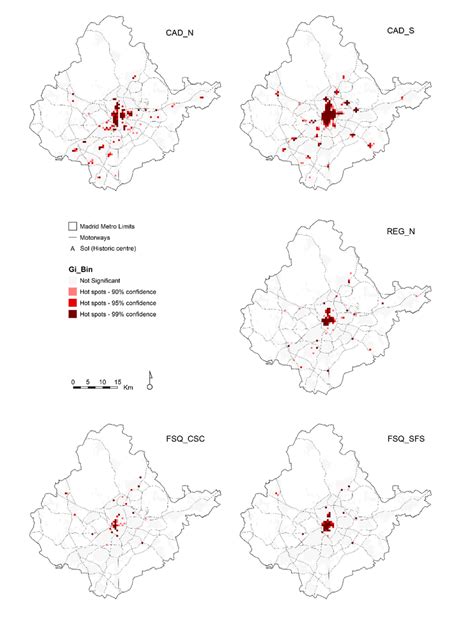 Hot Spot Analysis Getis Ord G Confidence Level Bins Five Variables