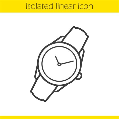 Wristwatch Linear Icon Men And Women Accessory Thin Line Illustration