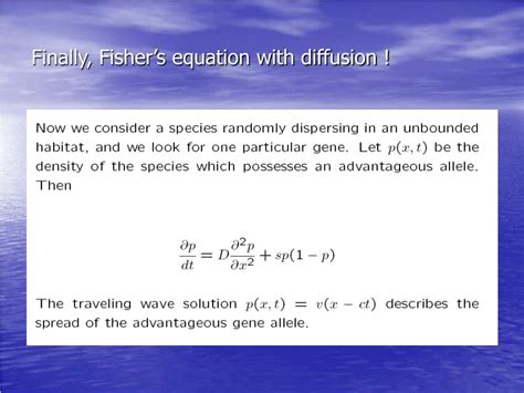 PPT Evolution Dispersal Of Genetics And Fishers Equation PowerPoint