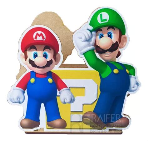 Servilletero Recuerdo De Mario Bros Y Luigi Mdf 3mm 12 Pzas Meses Sin