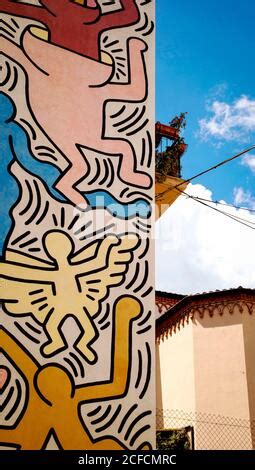 Keith Haring Wand Graffiti Gem Lde Pisa Toskana Italien