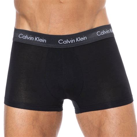 Calvin Klein 3 Pack Cotton Stretch Trunks Black Color Waistband