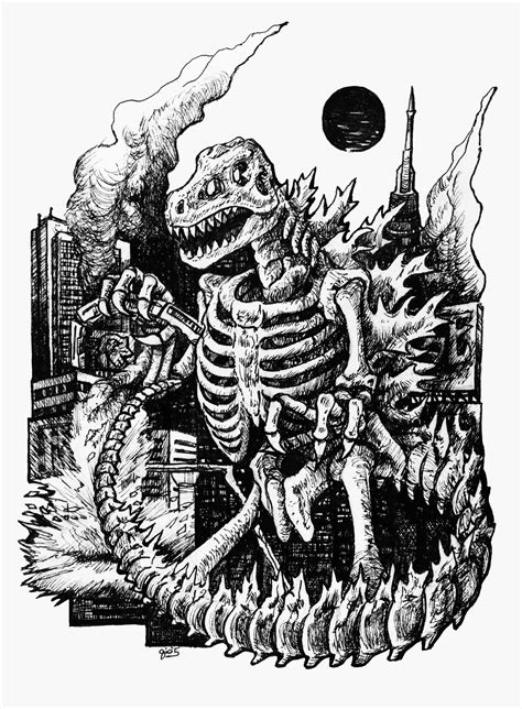 Godzilla Skeleton Drawing