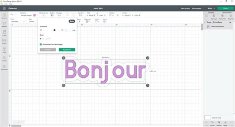 La fonction décalage sur Cricut Design Space Crafty Tiph