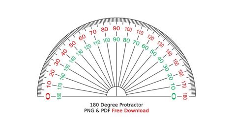 180 Degree Protractor PNG - 180 Degree Protractor PDF