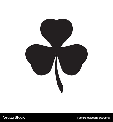 Flat icon in black and white clover Royalty Free Vector