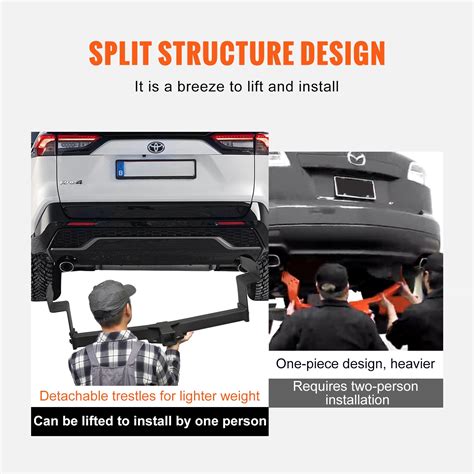 VEVOR Class 3 Trailer Hitch, 2-Inch Receiver, Q455B Steel Tube Frame