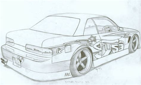 Nissan Silvia S13 Drawing