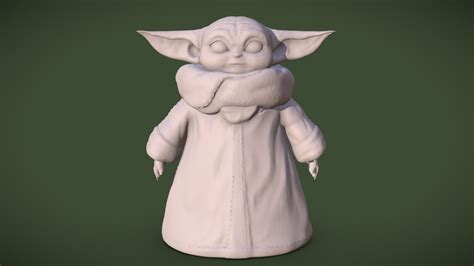 Baby Yoda Grogu Buy Royalty Free 3d Model By Anna Gual