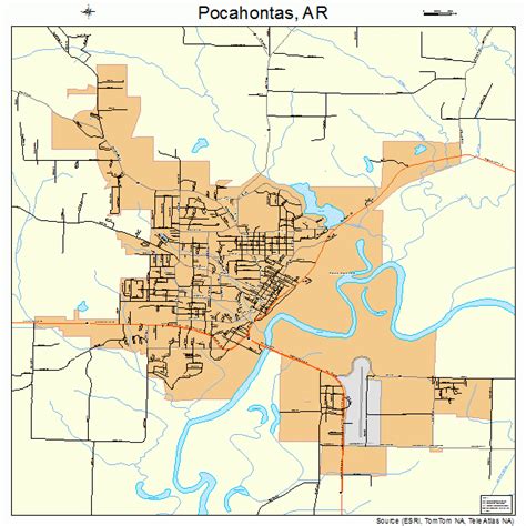 Pocahontas Arkansas Street Map 0556540