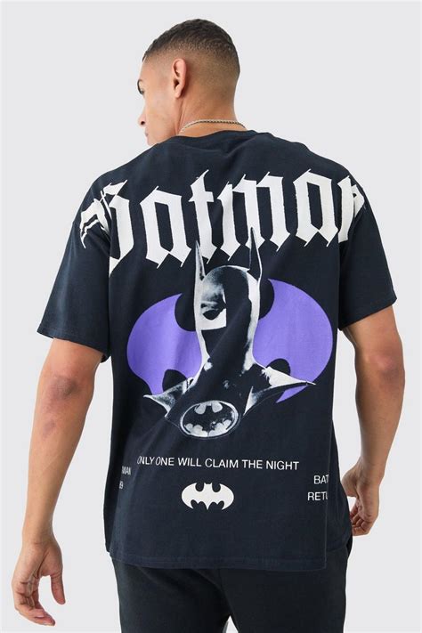 Oversized Large Scale Batman License Back Graphic T Shirt Boohoo Usa