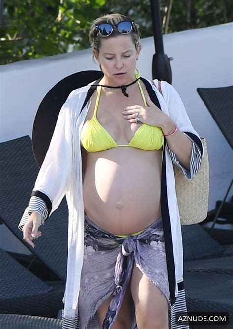 Kate Hudson Sexy In A Neon Yellow Two Piece Bikini With Danny Fujikawa