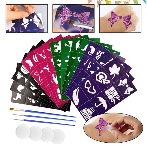 Buy Face Paint Stencils Reusable Emooqi 128 Pcs Reusable For Painting