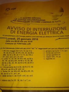 Avviso Di Interruzione Di Energia Elettrica PD Di Fontana Liri