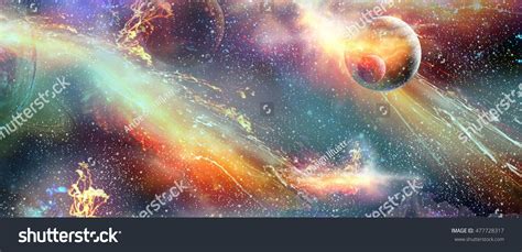 Space Cosmic Galaxy Planet Illustration Planets Stock Illustration ...