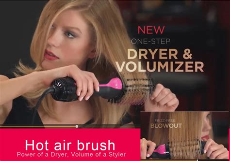 Hair Dryer Volumizer Ceramic Electric Blow Dryer Hot Air Styling Brush Negative Ion Generator