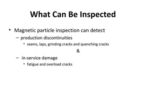 Magnetic Particle Inspection Ppt Free Download