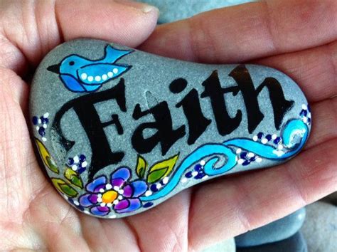 Painted Rock Faith Have A Little Faith Believe Trust Etsy