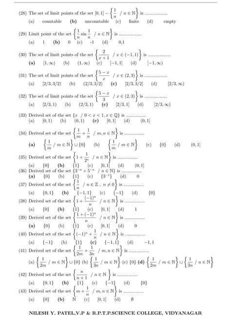 Real Analysis Mcqs For Masters Entrance In Mathematics Pdf