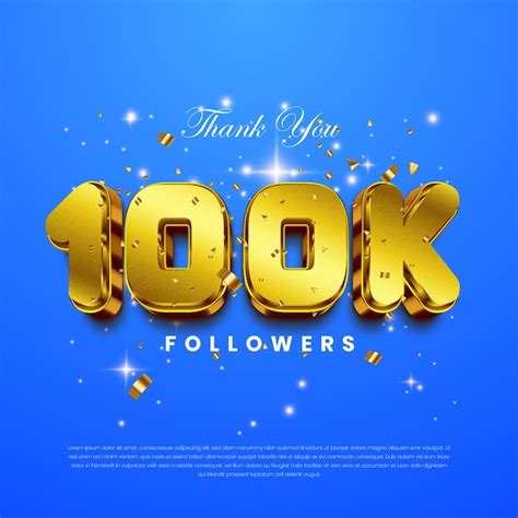 Premium Vector Thank You 100k Followers Social Media Followers