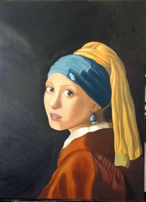 Girl with a Pearl Earring, oil painting, 18x24 : r/Art