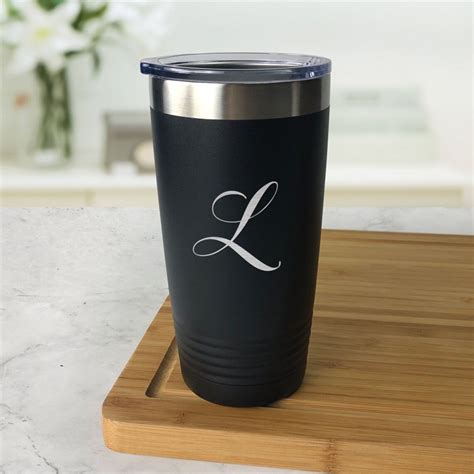 Engraved Font Initial Tumbler Personalized Tumbler Etsy