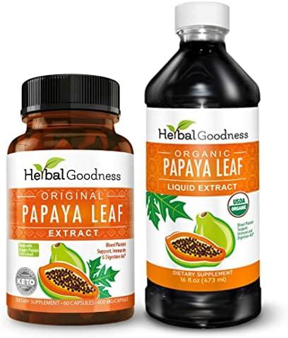 Amazon Papaya Leaf Extract Bundle Includes Digestive Veg