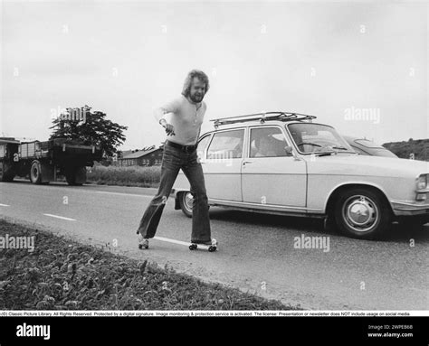 Roller Skates 1972 A Man On Roller Skates On The Road Wearing The