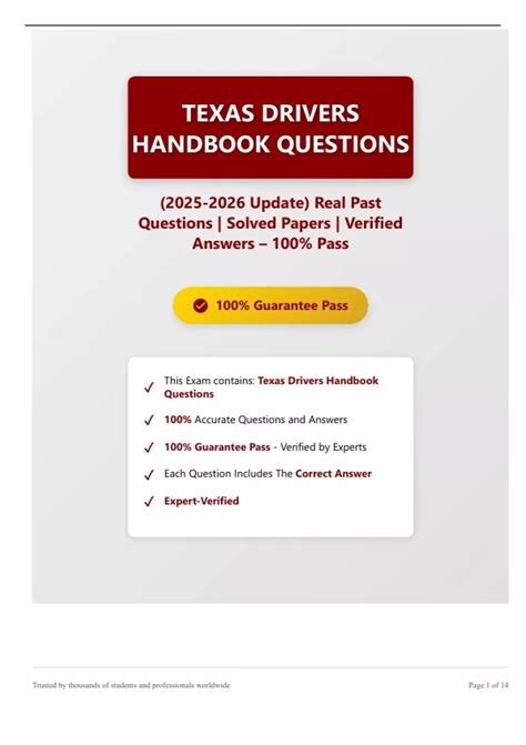 Texas Drivers Handbook Practice Test 9