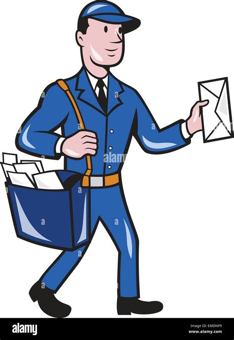 Mailman Postman Delivery Worker Isolated Cartoon Stock Vector Image ...