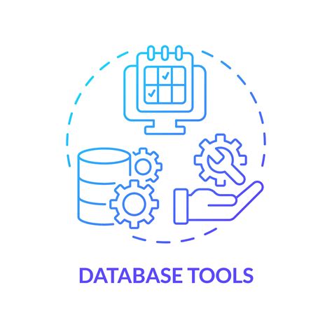Database tools blue gradient concept icon. Big data. Information