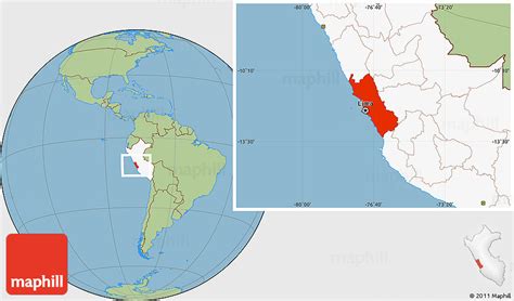 Savanna Style Location Map of Lima, highlighted country