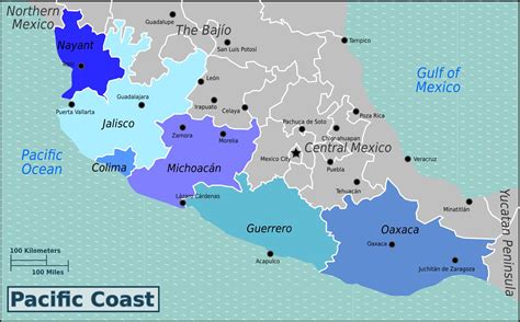 Pacific Coast Mexico Map