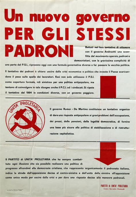 Manifesti Del Partito Di Unit Proletaria E Del Partito Di Unit