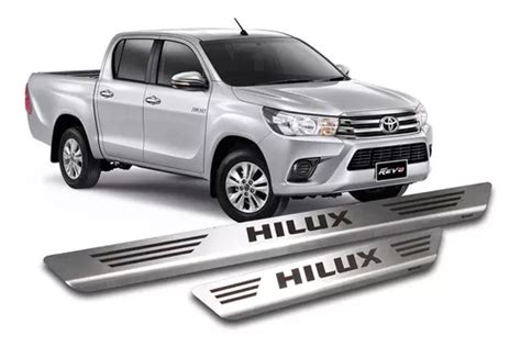 Kit Soleira De Porta Aço Inox Escovado Toyota Hilux Parcelamento sem