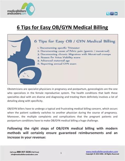 Ppt 6 Tips For Easy Ob Gyn Medical Billing Powerpoint Presentation Free Download Id 11089612