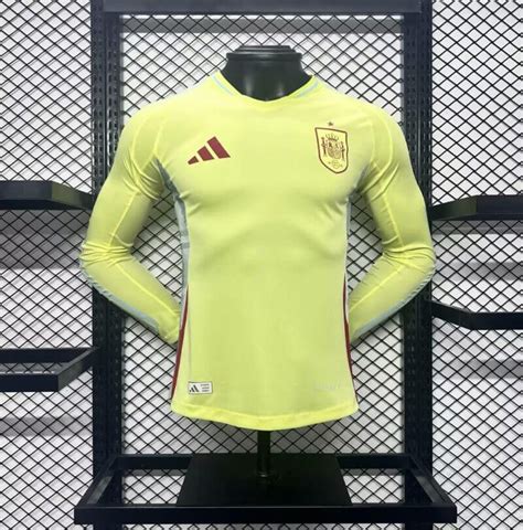 Spain 2024 Away Long Sleeve Men Authentic Jersey Zorrojersey