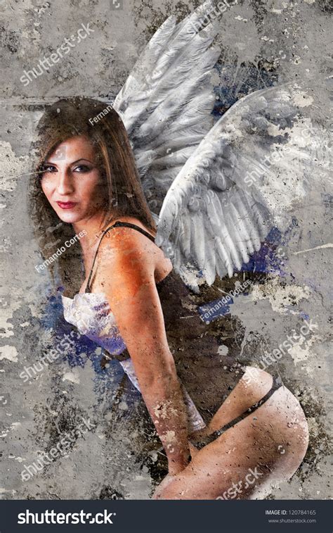 Artistic Portrait Textured Background Naked Woman Stock Photo Shutterstock