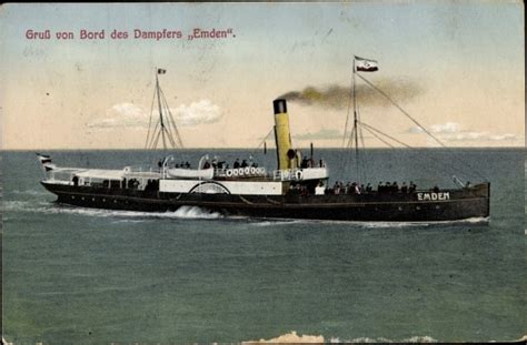 Ansichtskarte Postkarte Dampfer Emden Seeb Derschiff Akpool De