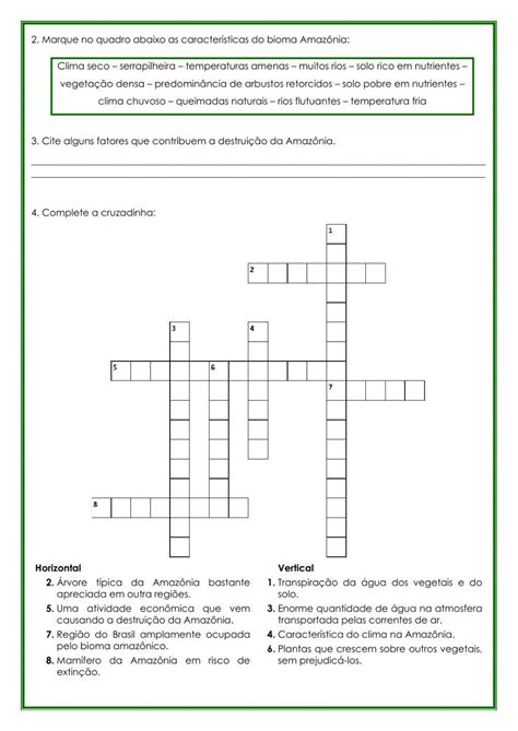 Exercícios Biomas Brasileiros 7 Ano Ciências Na Pele