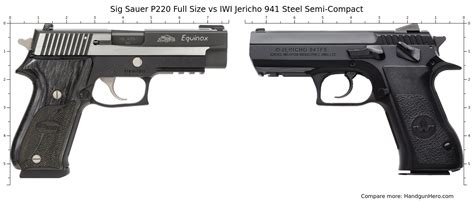 Sig Sauer P220 Full Size Vs IWI Jericho 941 Steel Semi Compact Size