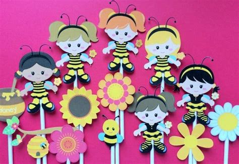 Bee Girls Cupcake Toppers Bee Cupcake Toppers Bee Themed Party