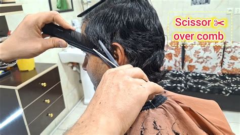 Haircut Classic With Scissors Over Comb For Long Hair Youtube