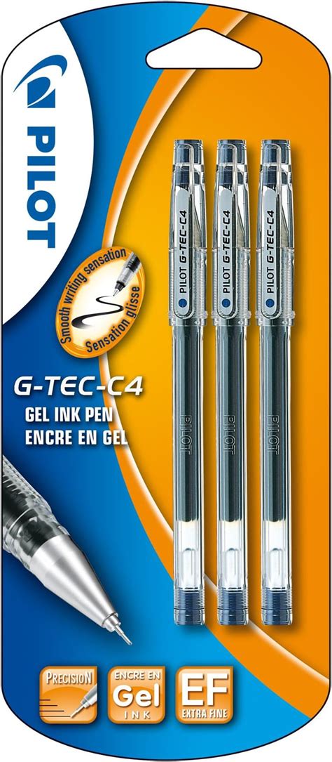 PILOT Lot De 4 Stylos Gel Roller G Tec C4 Stylo Gel Roller Noir