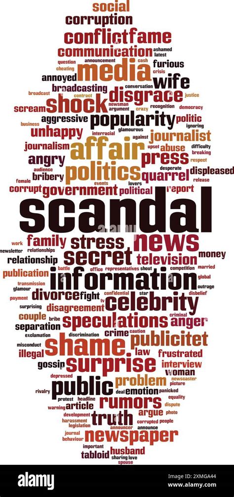 Scandal Word Cloud Concept Collage Made Of Words About Scandal Vector