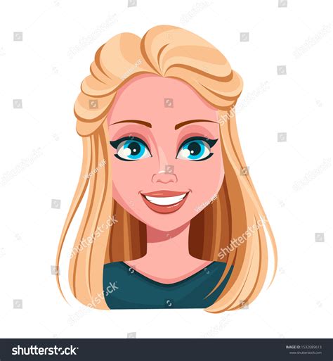 Face Expression Beautiful Blonde Woman Cheerful Stock Vector Royalty