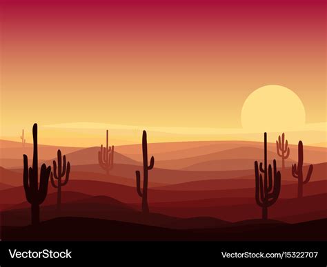 Beautiful desert landscape template Royalty Free Vector