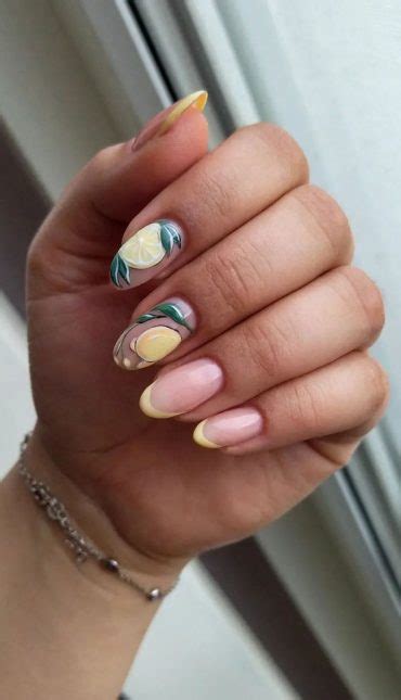 Refreshing Nail Art Inspired By Zesty Summertime Citrus Fruit Yellow Thin French Nails