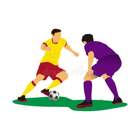 Soccer Player Recive the Ball Vector Clip Art. Stock Vector ...